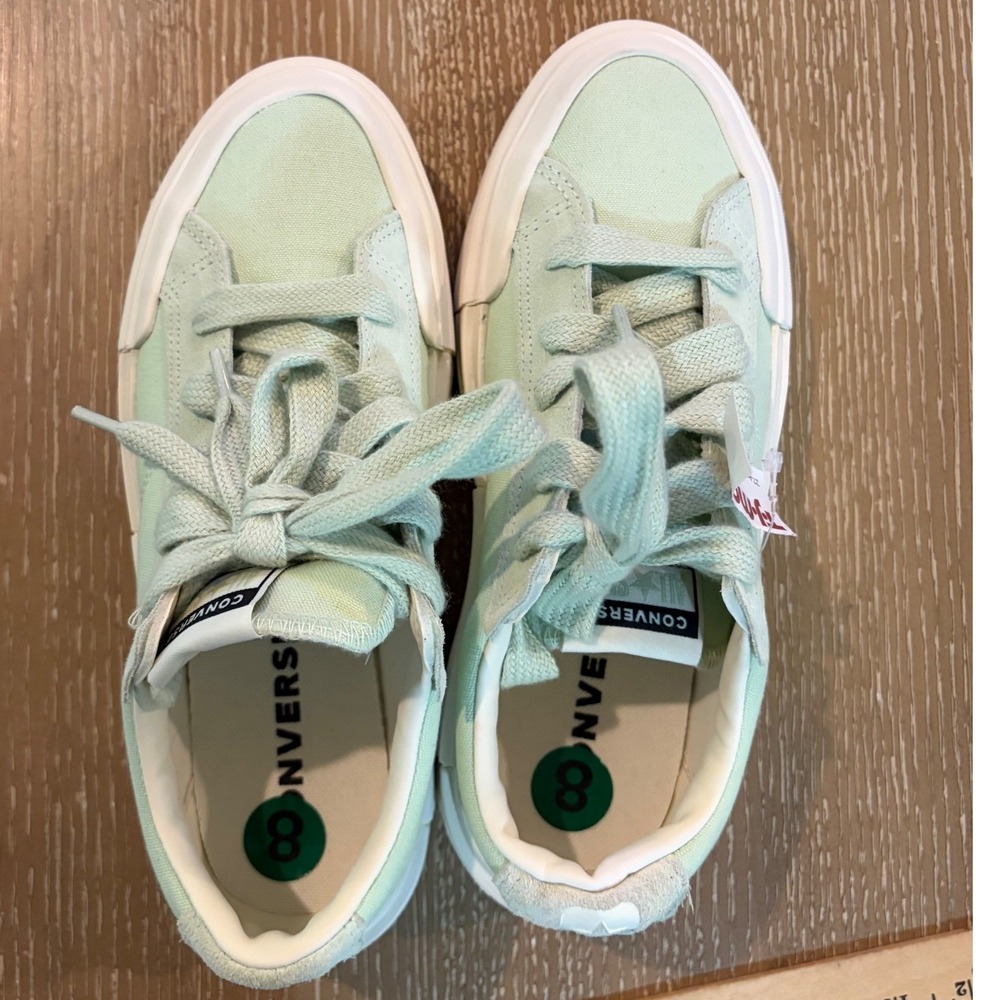 Converse All Star Move Platform Low Top Sneakers Mint Green Canvas Women's 8 - Picture 8 of 8